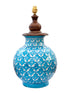Blue pottery Matka Table Lamp (Without Shade)